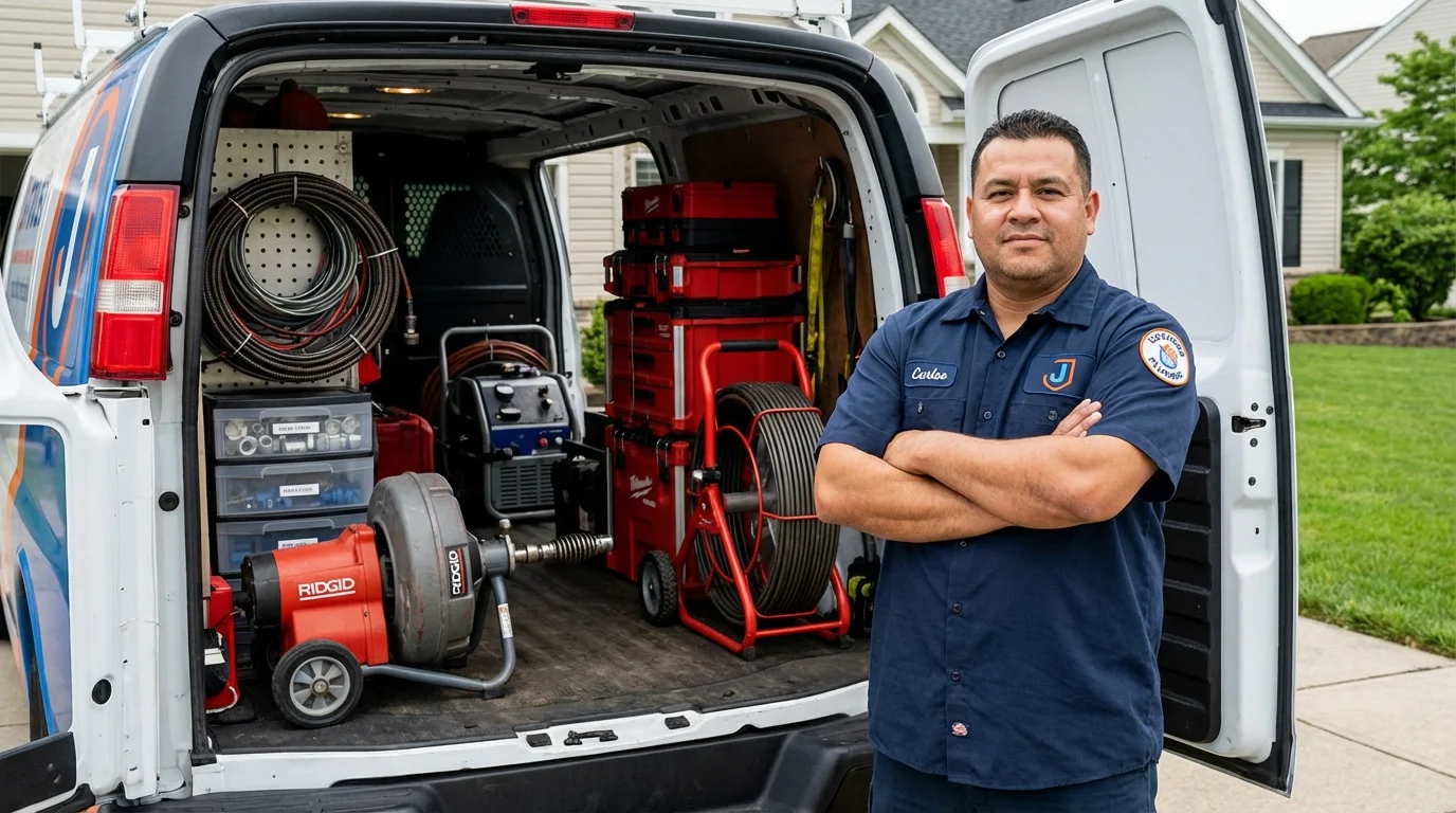 Professional drain cleaning equipment and Johns Plumbing LLC plumber in State College